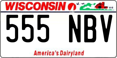 WI license plate 555NBV