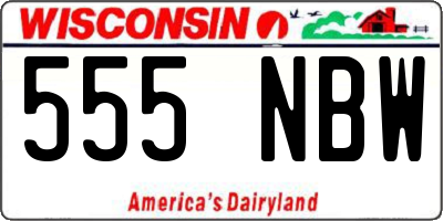 WI license plate 555NBW