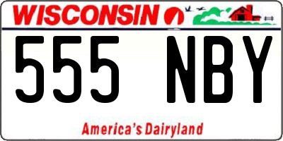 WI license plate 555NBY