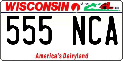 WI license plate 555NCA