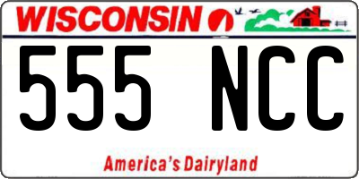 WI license plate 555NCC