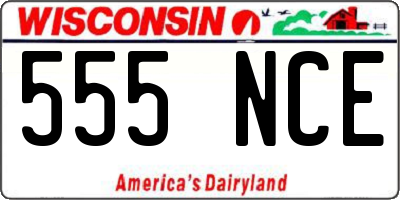 WI license plate 555NCE