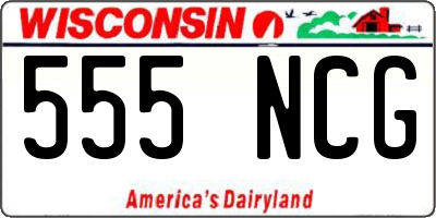 WI license plate 555NCG