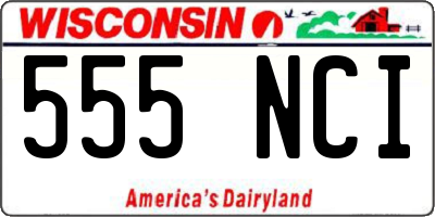 WI license plate 555NCI