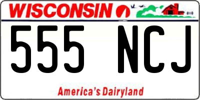 WI license plate 555NCJ