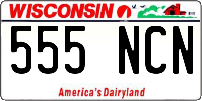 WI license plate 555NCN