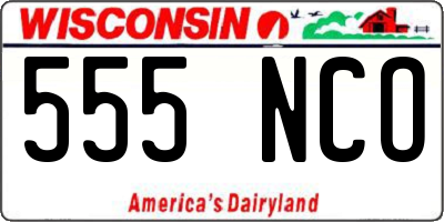 WI license plate 555NCO