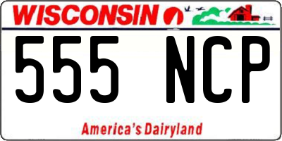 WI license plate 555NCP