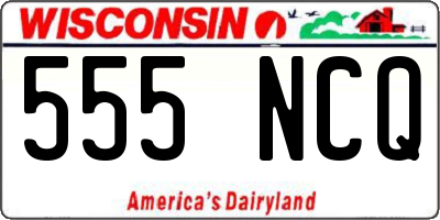WI license plate 555NCQ