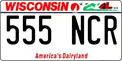 WI license plate 555NCR