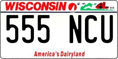 WI license plate 555NCU