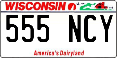WI license plate 555NCY