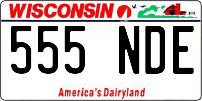 WI license plate 555NDE