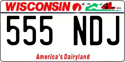 WI license plate 555NDJ