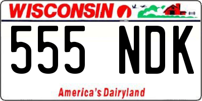 WI license plate 555NDK