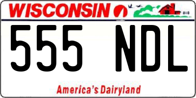 WI license plate 555NDL