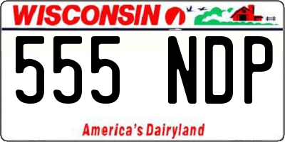 WI license plate 555NDP