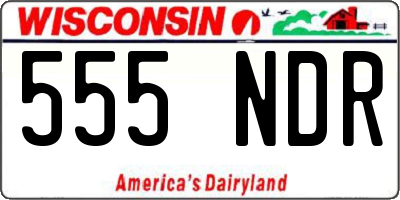 WI license plate 555NDR