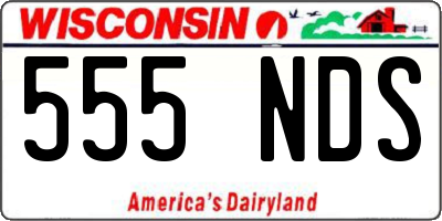 WI license plate 555NDS