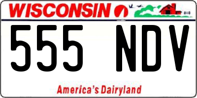 WI license plate 555NDV