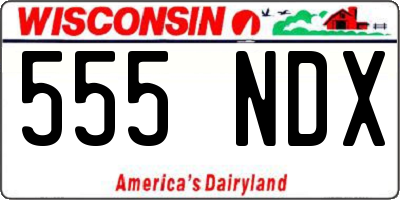 WI license plate 555NDX