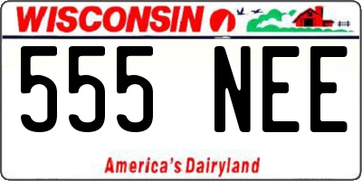 WI license plate 555NEE