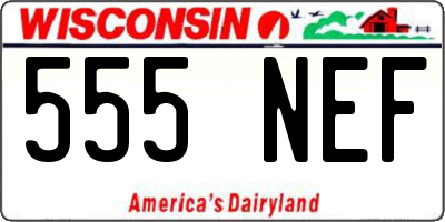 WI license plate 555NEF