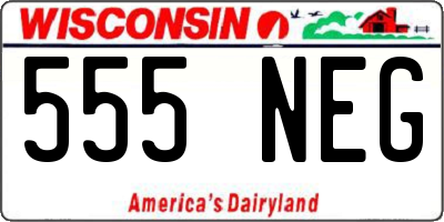 WI license plate 555NEG