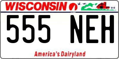 WI license plate 555NEH