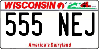 WI license plate 555NEJ