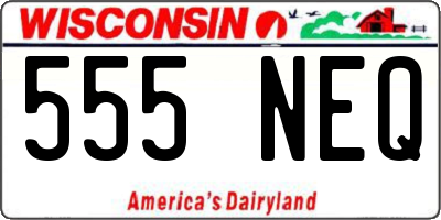 WI license plate 555NEQ