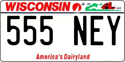 WI license plate 555NEY