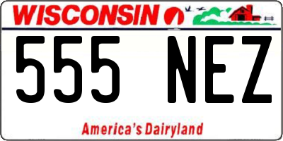 WI license plate 555NEZ