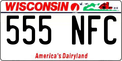 WI license plate 555NFC