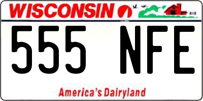 WI license plate 555NFE