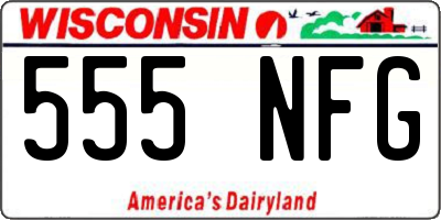 WI license plate 555NFG