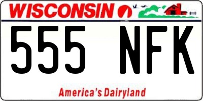 WI license plate 555NFK