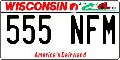 WI license plate 555NFM