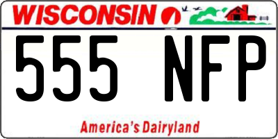 WI license plate 555NFP