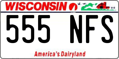WI license plate 555NFS