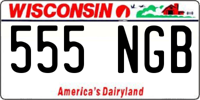 WI license plate 555NGB