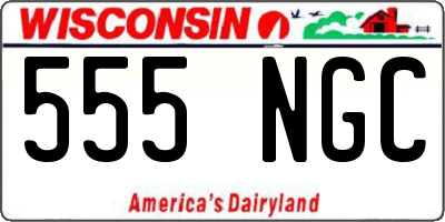 WI license plate 555NGC