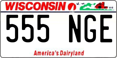 WI license plate 555NGE