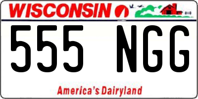 WI license plate 555NGG