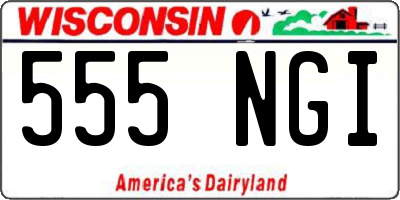 WI license plate 555NGI