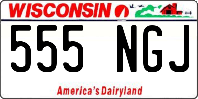 WI license plate 555NGJ