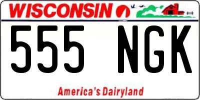 WI license plate 555NGK