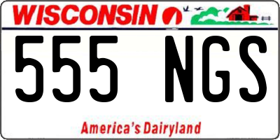 WI license plate 555NGS