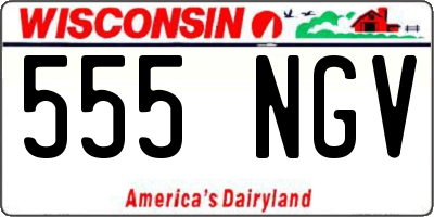 WI license plate 555NGV