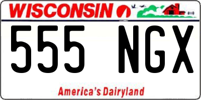 WI license plate 555NGX